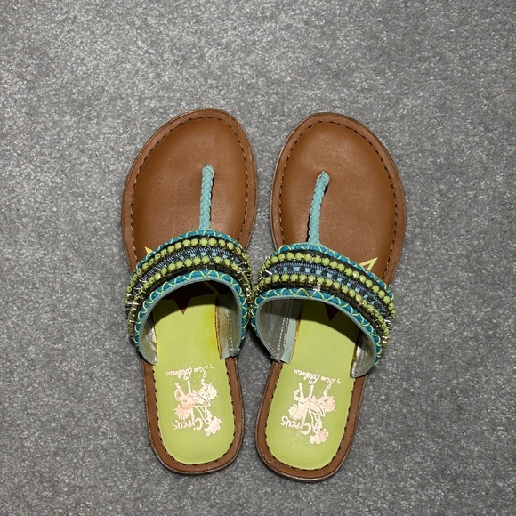 BNWOT Sam Edelman Circus beaded flat sandals flip flops size 7 - Picture 3 of 4